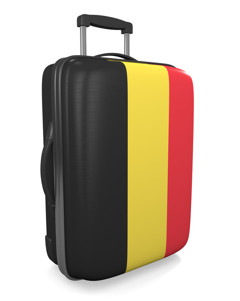 Βέλγιο διακοπές προορισμό έννοια μιας σημαίας ζωγραφισμένα ταξίδια βαλίτσα - Φωτογραφία, εικόνα