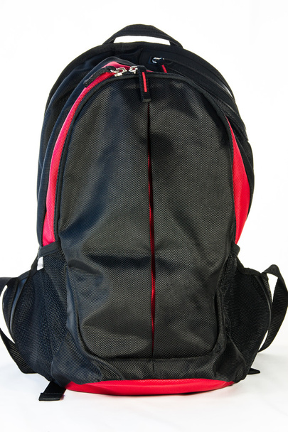 Black backpack standing on white background - Photo, Image