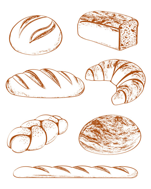 Vektorové kolekce chleby - Vektor, obrázek