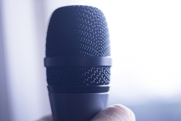 Professional microphone held in hand - Photo, Image