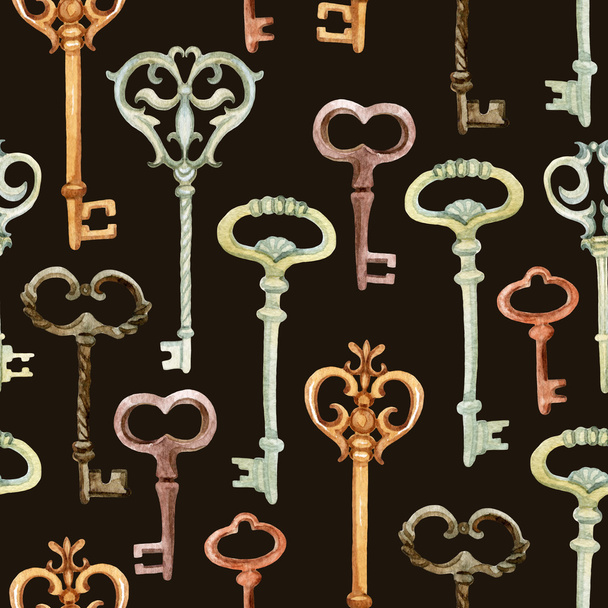 Retro keys seamless pattern - Photo, Image