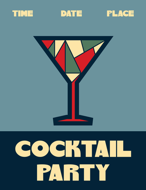 Cocktail festa cartaz retro
 - Vetor, Imagem