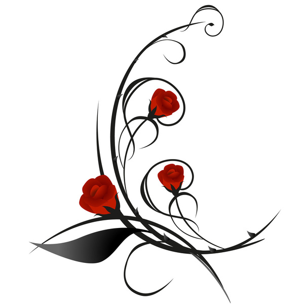 Illustration red roses. - Vector, Image