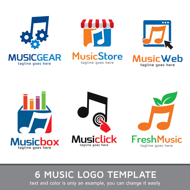 Music Business Logo Template Design Vector - Vektör, Görsel