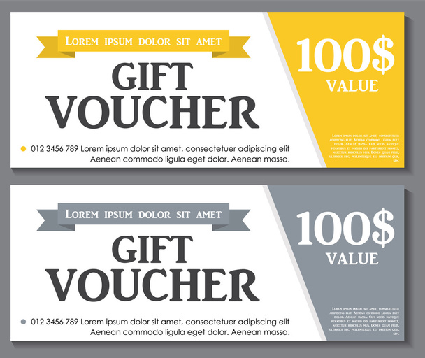 Gift Voucher Template with Sample Text Vector Illustration - Vector, Image