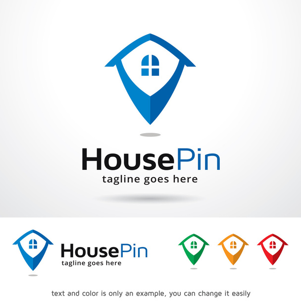 Будинок Pin логотип шаблон дизайну Вектор
 - Вектор, зображення
