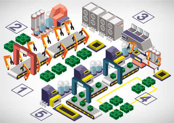 ilustración del concepto de equipo gráfico de fábrica de info
 - Vector, imagen