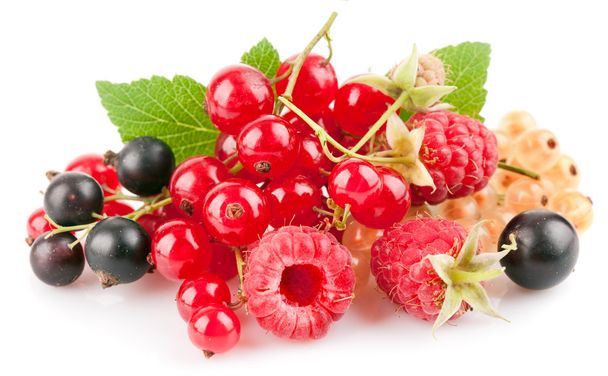 Set fresh berries with green leaf - Valokuva, kuva