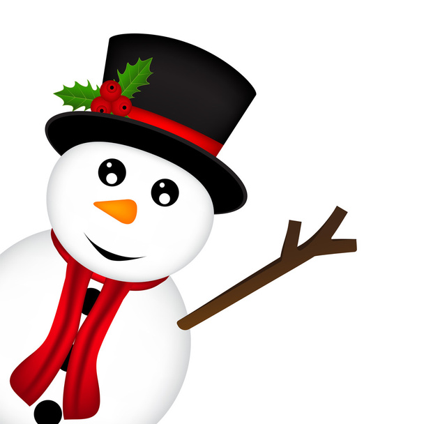 muñeco de nieve de Navidad sobre fondo blanco
 - Vector, Imagen