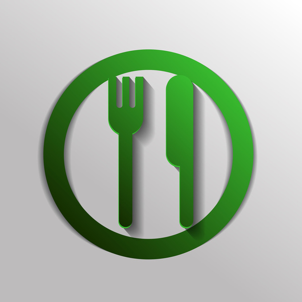 fork and knife sign - Vector, Image