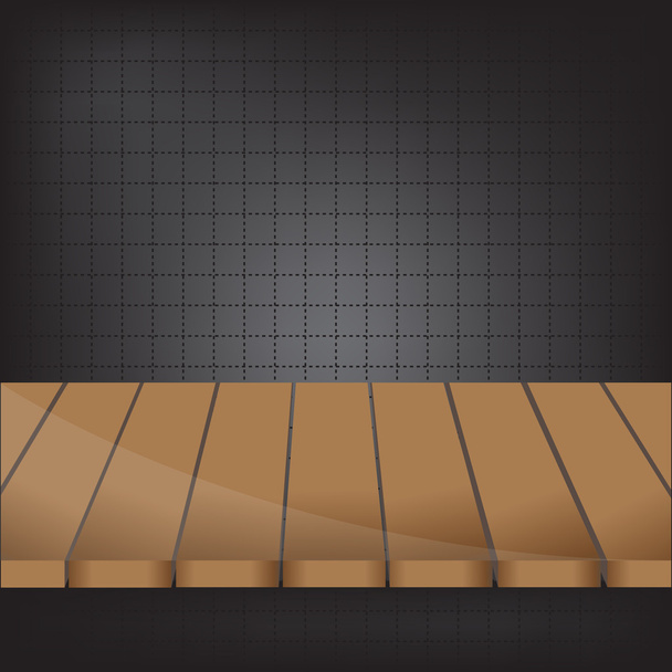 wood shelf on grey background - Vektor, kép