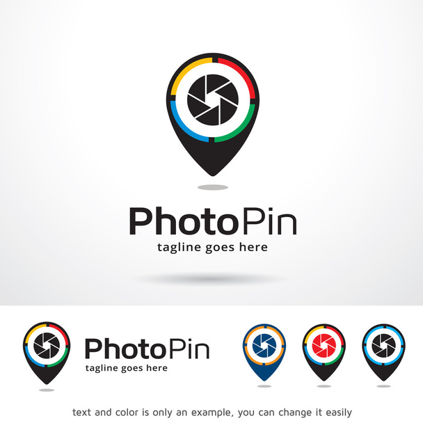 Foto Pin Logo Template Design Vector
 - Vetor, Imagem