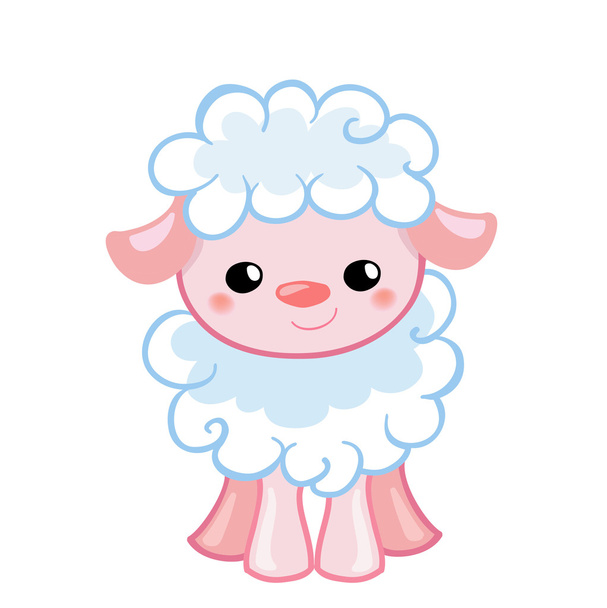 Vector Illustration cute lamb in the style cartoon. - Vector, Image