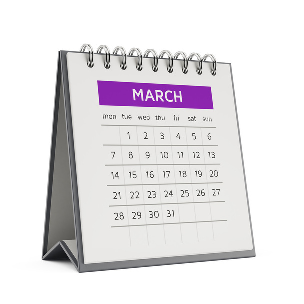 3 d の 3 月のデスクトップ カレンダー - 写真・画像