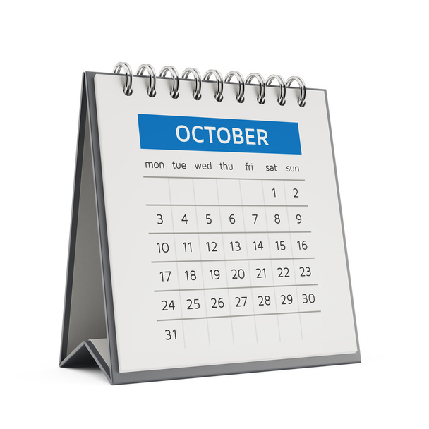 3d october desktop calendar - Photo, Image