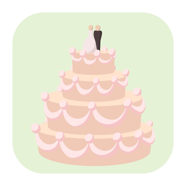 Wedding cake cartoon icon - Vektor, kép
