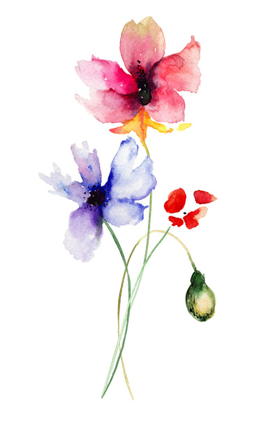 Stylized Gerber flowers - Valokuva, kuva