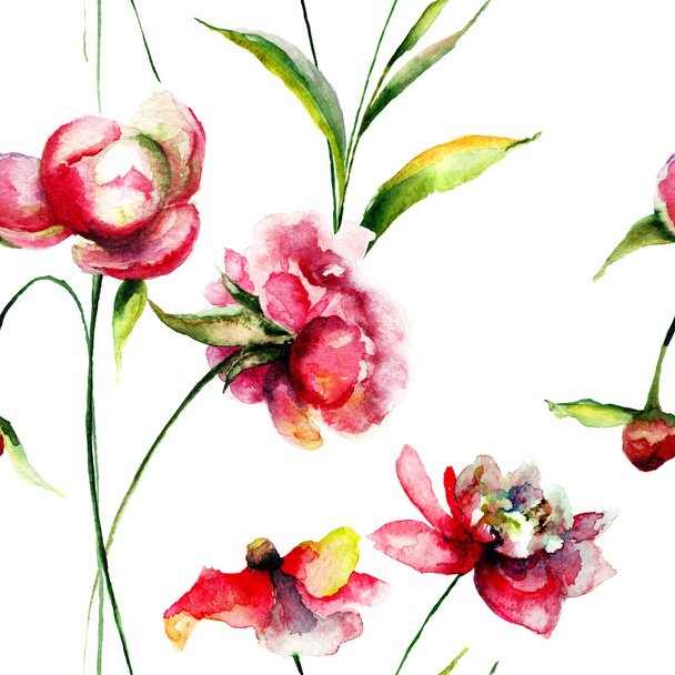 Seamless pattern with Peony flowers - Valokuva, kuva