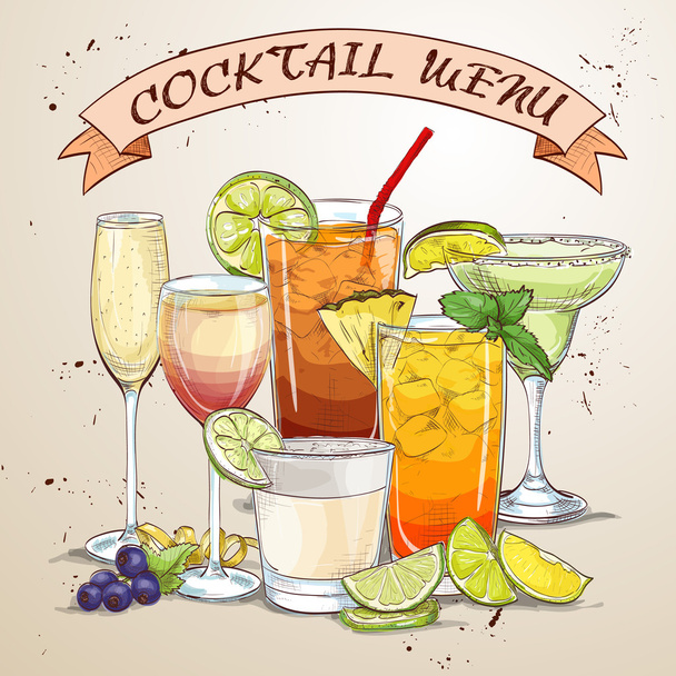 New Era Drinks Coctail menu - Вектор,изображение