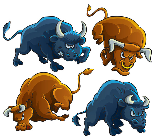 Bulls irritados
 - Vetor, Imagem