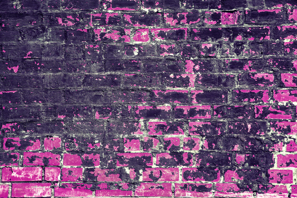 conceptual design brick wall black and pink - Photo, Image