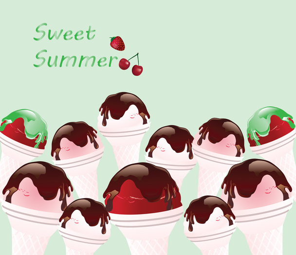 Ice cream background - Вектор, зображення