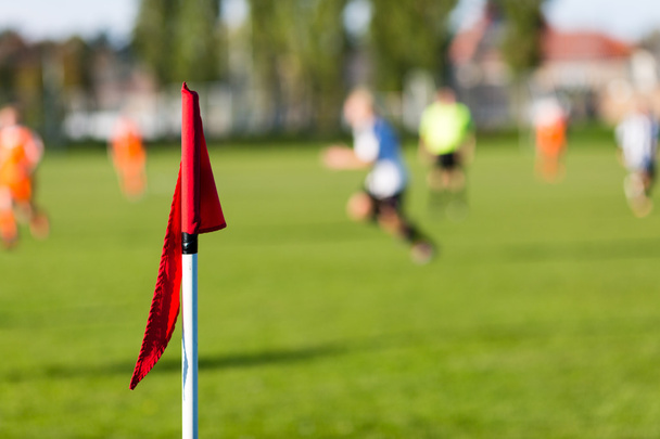 Blurred soccer players playing amateur soccer match - Φωτογραφία, εικόνα