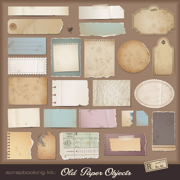 Different aged paper objects for your layouts - Vector, Image