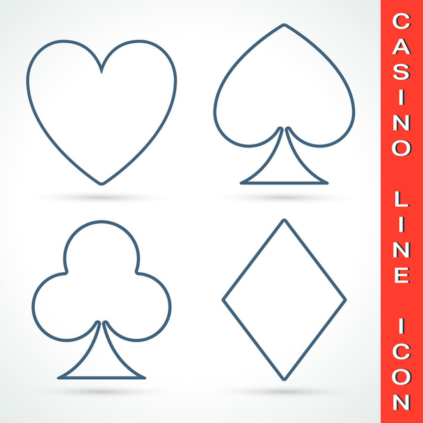 Icono de línea Casino - Vector, Imagen