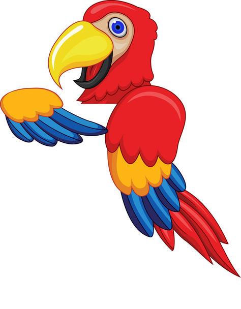 Parrot With Blank Sign - Vector, Image