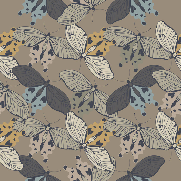 Tender seamless pattern with beautiful butterflies for your crea - Vektori, kuva