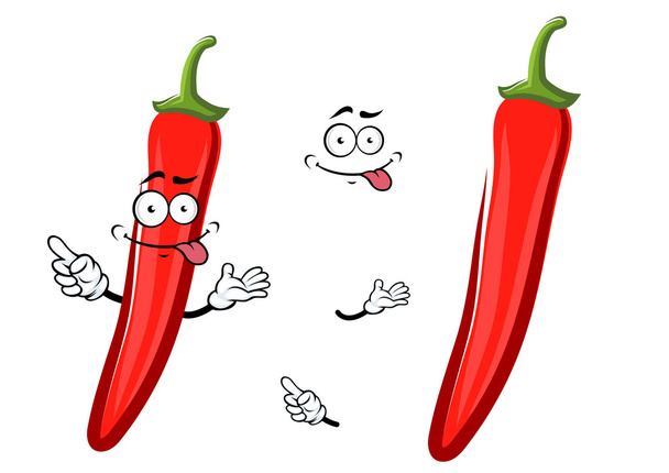 Sarjakuva punainen chili pippuri vihannes
 - Vektori, kuva