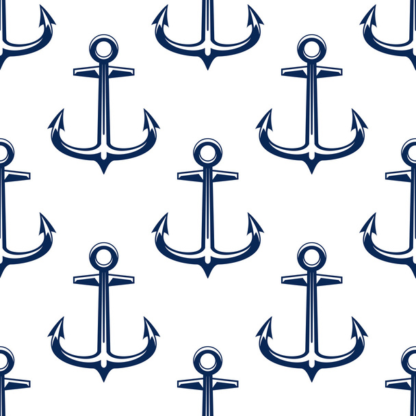 Vintage nautical anchors seamless pattern - Vector, afbeelding