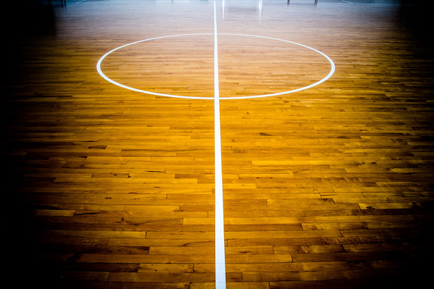 wooden floor basketball court - Photo, Image