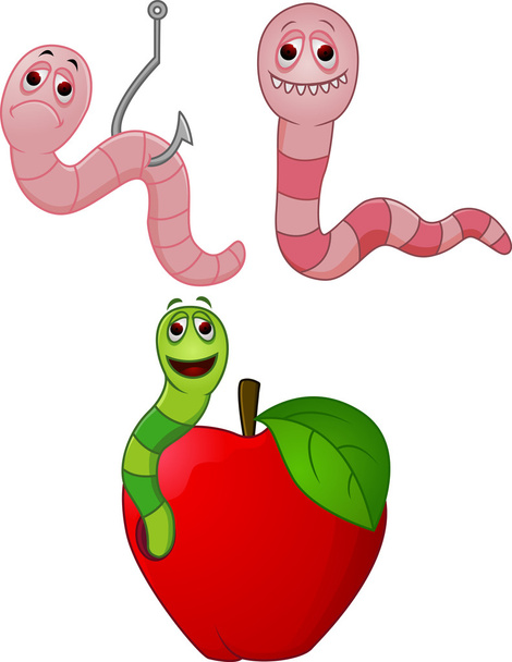cartoon karakter worm - Vector, afbeelding