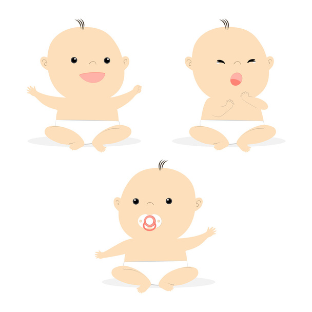 Desenhos animados bonitos bebê sentado vetor ilustração
  - Vetor, Imagem