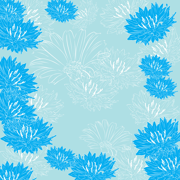 Floral blue background - Vektor, obrázek