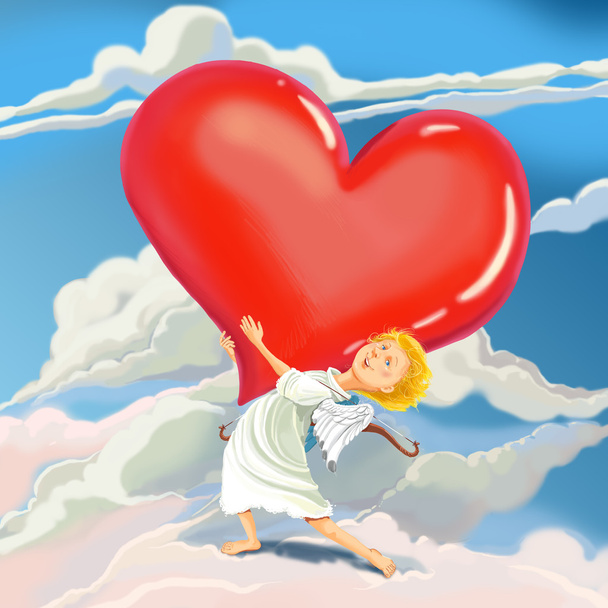 Angel Cupido traz coração de amor
. - Foto, Imagem