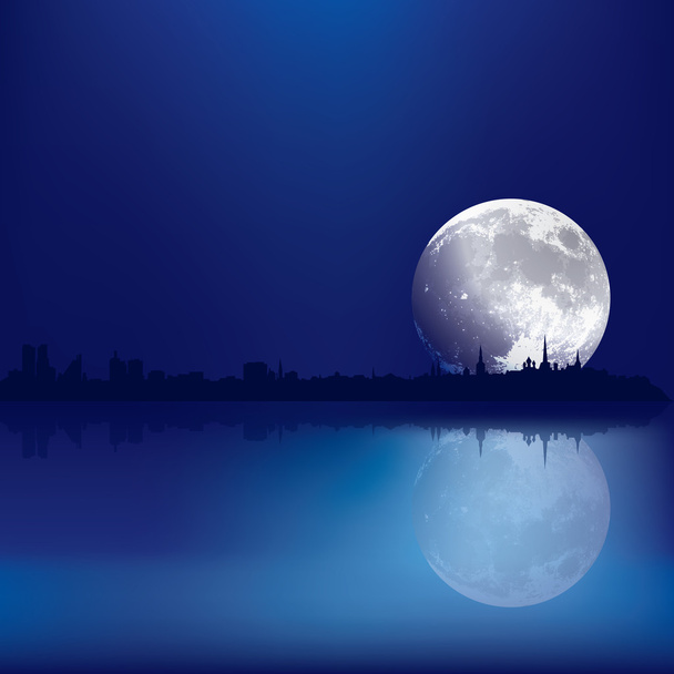 abstract background with moon - Vector, Image