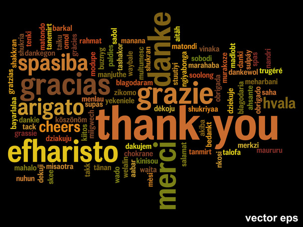 Консервативное облако слов "спасибо"
 - Вектор,изображение