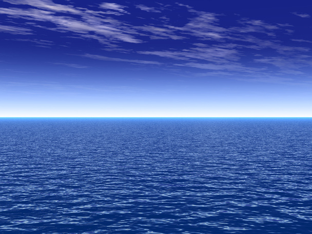 Concepto o conceptual mar o océano agua olas y cielo nubes paisaje exótico o paraíso fondo
 - Foto, imagen