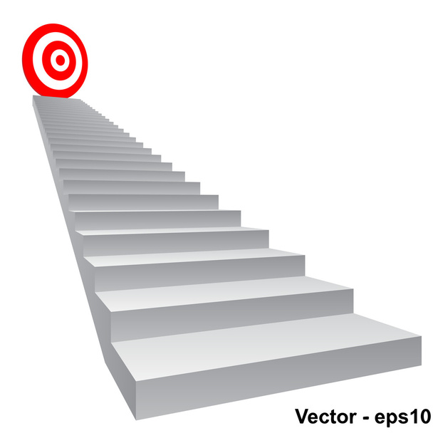 成功のための階段に赤いターゲット - ベクター画像