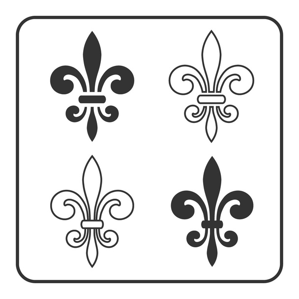 Fleur de Lis symbol set - Vettoriali, immagini