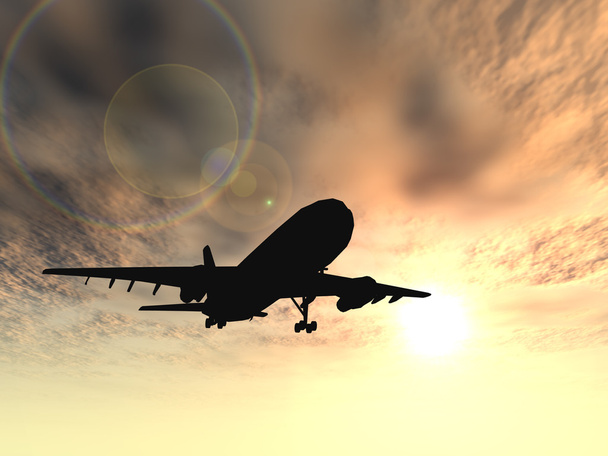 aircraft silhouette flying - Photo, Image