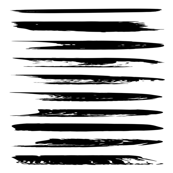 Velká kolekce nebo sadu uměleckých černou barvou ruky se kreativní stopou izolovaných na bílém pozadí - Fotografie, Obrázek