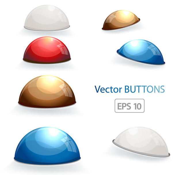 Set of abstract glossy button - Vettoriali, immagini