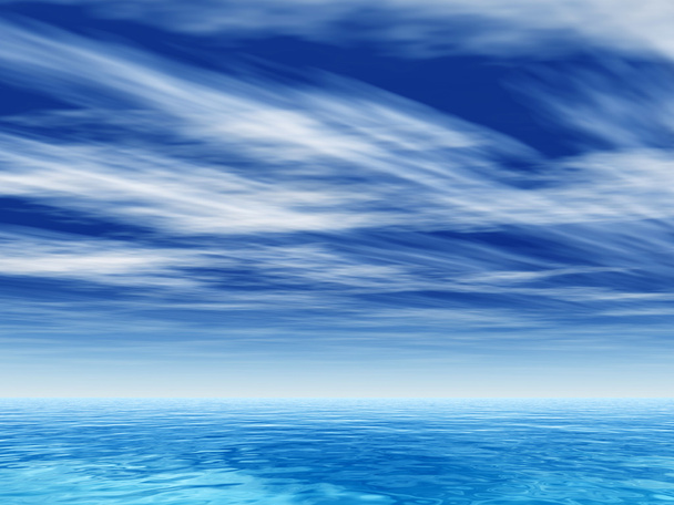 Conceito de alta resolução mar conceitual ou ondas de água do oceano e céu nebulosidade exótico ou paraíso fundo
 - Foto, Imagem