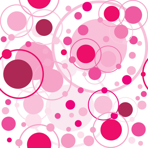 Rózsaszín körök és pontok minta, absztrakt háttér - Vektor, kép