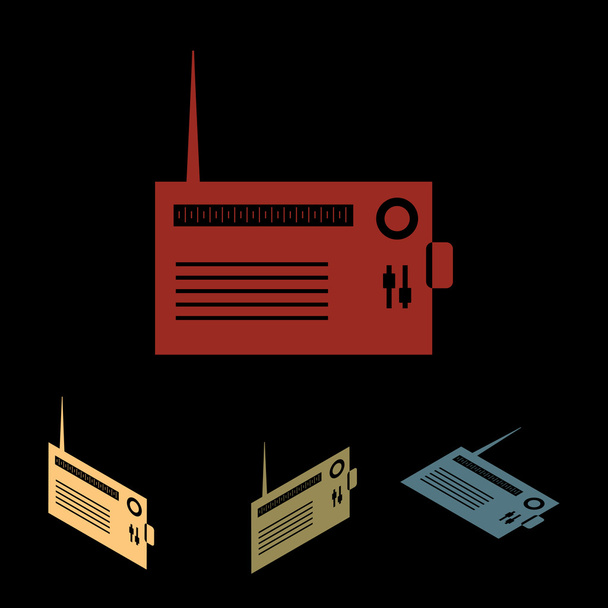 Radio silhuette icon set - Vector, Image