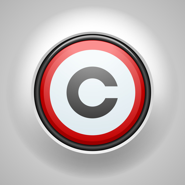 Ícone de sinal de botão de direitos autorais
 - Vetor, Imagem